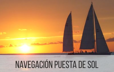 Navegación con puesta de sol
